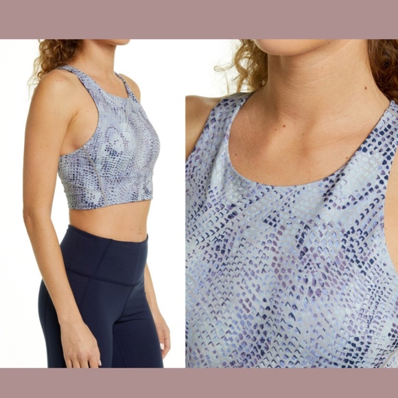 NWT Zella [ Medium ]‎ Live In Racerback Bra in Blue Celestial Serpent Print - Picture 2 of 12